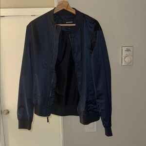 Bonobos Blue Bomber Jacket with Full-Length Zipper